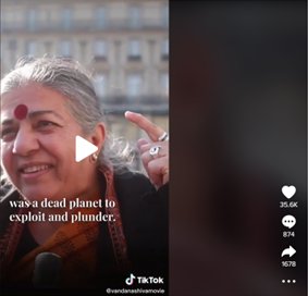 We have a duty to save the seeds. photo of Dr Vandana Shiva, our food systems