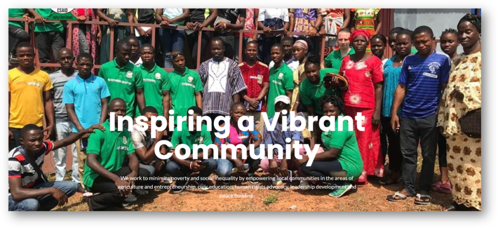 Community Solutions Aid, Liberia, vibrant community poster