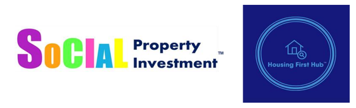 Social Property Investment with a Housing First hub logos