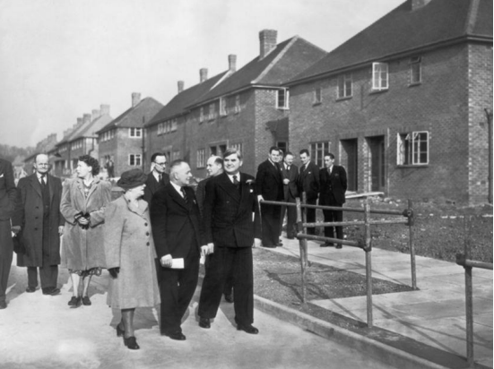 social housing - March 1949: Aneurin Bevan opens the 500th permanent house built in Elstree since the end of WW2 (Getty Images)