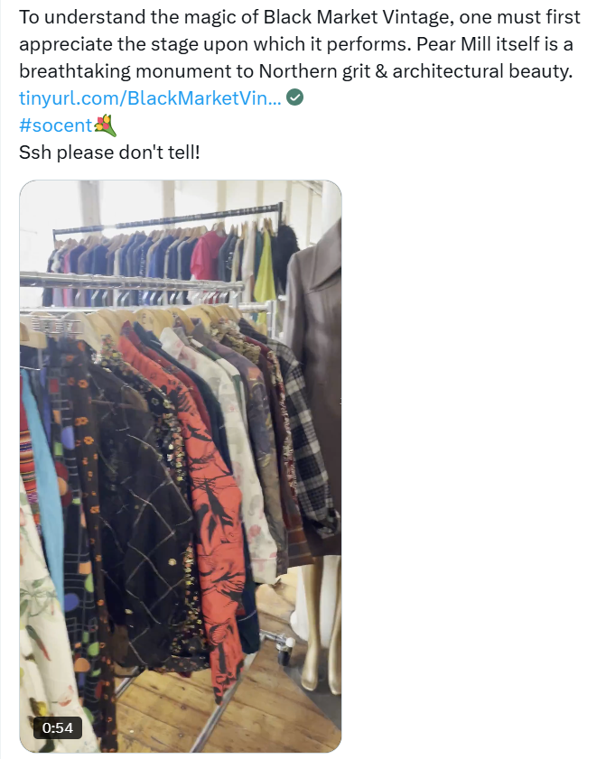 Black Market Vintage at The Emporium, Pear Mill Stockport tweet